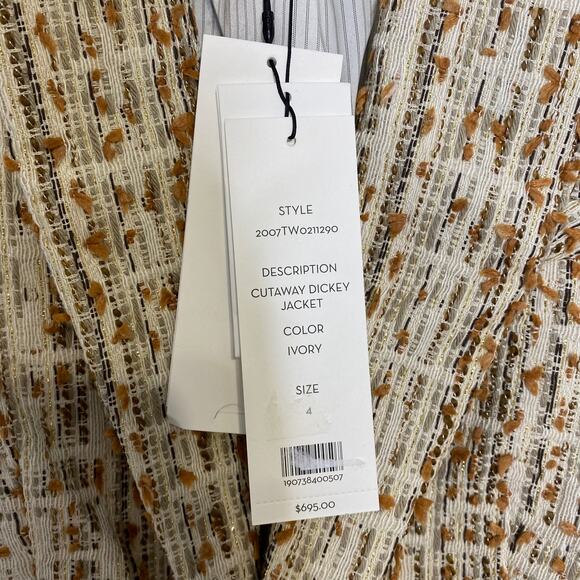 Veronica Beard Tweed Cutaway Blazer Jacket Size 4 - Picture 7 of 7